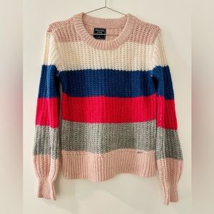 Abercrombie & Fitch Knit Wool Alpaca LS Scoop Neck Striped Sweater (US S)